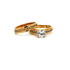 Ring CZ Bridal Set 7.5 5.5mm 14K