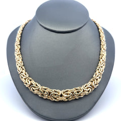 Necklaces Textured Byzantine Princess Cut 11.5mm 18" 10K