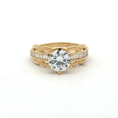Ring Baguettes in Band with Stone 7 2mm 10K