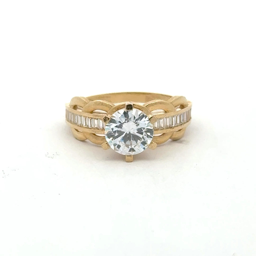Ring Baguettes in Band with Stone 7 2mm 10K