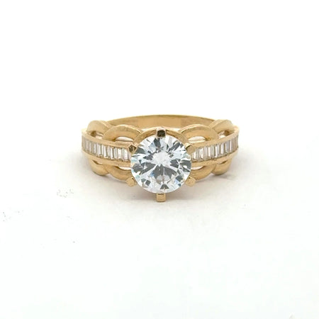 Ring Baguettes in Band with Stone 7 2mm 10K