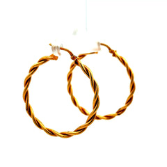 Earrings Twisted Hoops 36.5 3mm 14K