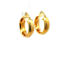 Earrings Textured Hoops 22.5 6mm 10K