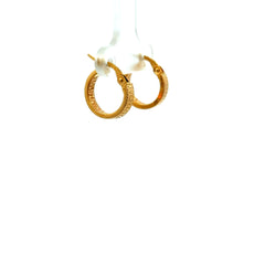 Earrings Textured Hoops 39 1.5mm 10K