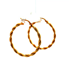Earrings Twisted Hoops 36.5 3mm 14K
