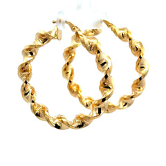 Earrings Twisted Textured Hoops 42.5 6mm 10K