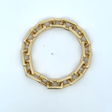 Bracelet Big Rectangular Link 10.5mm 7" 10K