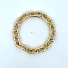Bracelet Big Rectangular Link 10.5mm 7" 10K