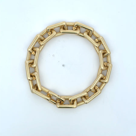 Bracelet Big Rectangular Link 10.5mm 7" 10K