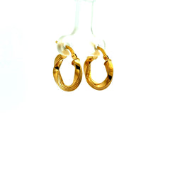 Earrings Twisted Textured Hoops 18 3mm 10K