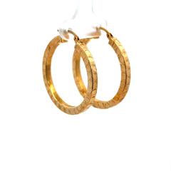 Earrings Textured Hoops 32.5 3mm 14K