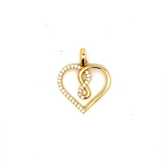 Pendant Endless Heart with CZ 23 10K