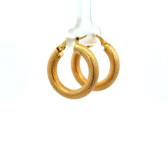Earrings Textured Hoops 24 4mm 10K