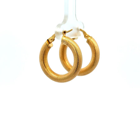 Earrings Textured Hoops 24 4mm 10K