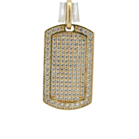 Pendant CZ-Iced Dog Tag 37.5 10K