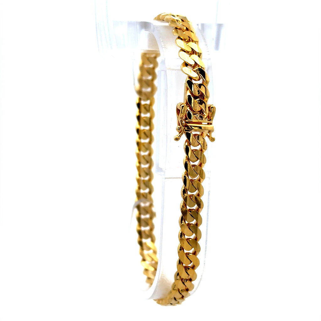 Bracelet Concave Link 6mm 8" 10K