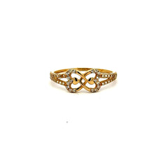 Golden Bull Fancy CAL Ring Women's with CZ 7.5 1mm 10K