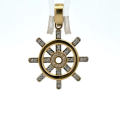 Pendant Ship’s Wheel with CZ 32.5 10K