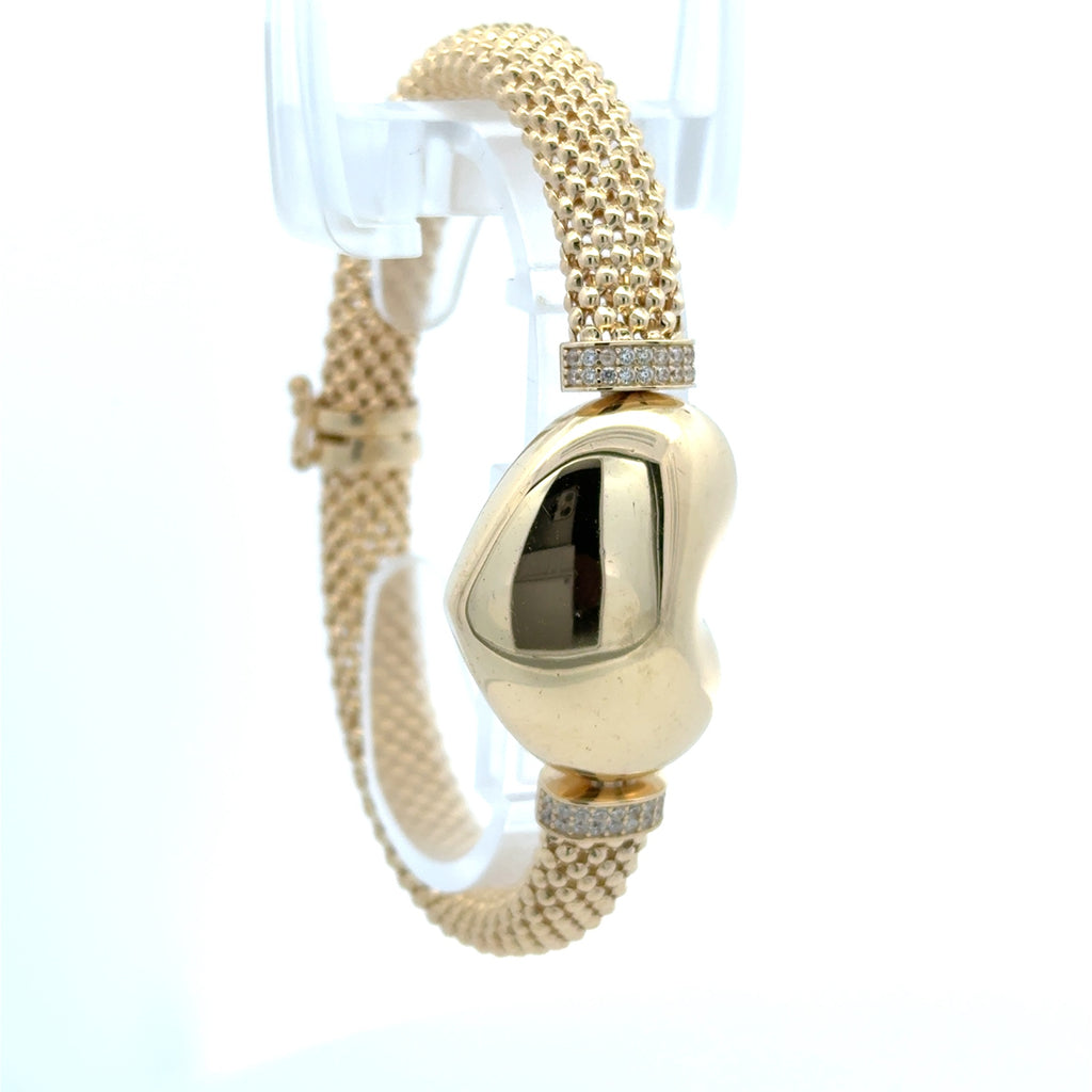 Bracelet Jessica with Heart & CZ 9mm 7.5" 10K