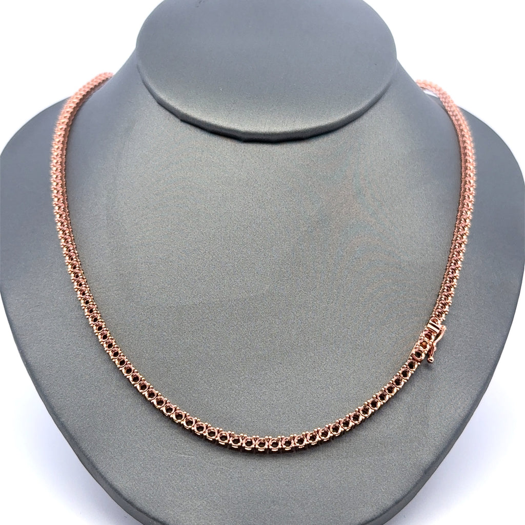 Chain Tennis without Stones Rose Gold 3mm 18" 10K