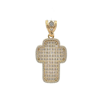 Pendant CZ-Iced Big Cross 41.5 10K