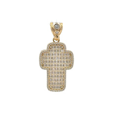 Pendant CZ-Iced Big Blue Cross 41.5 10K