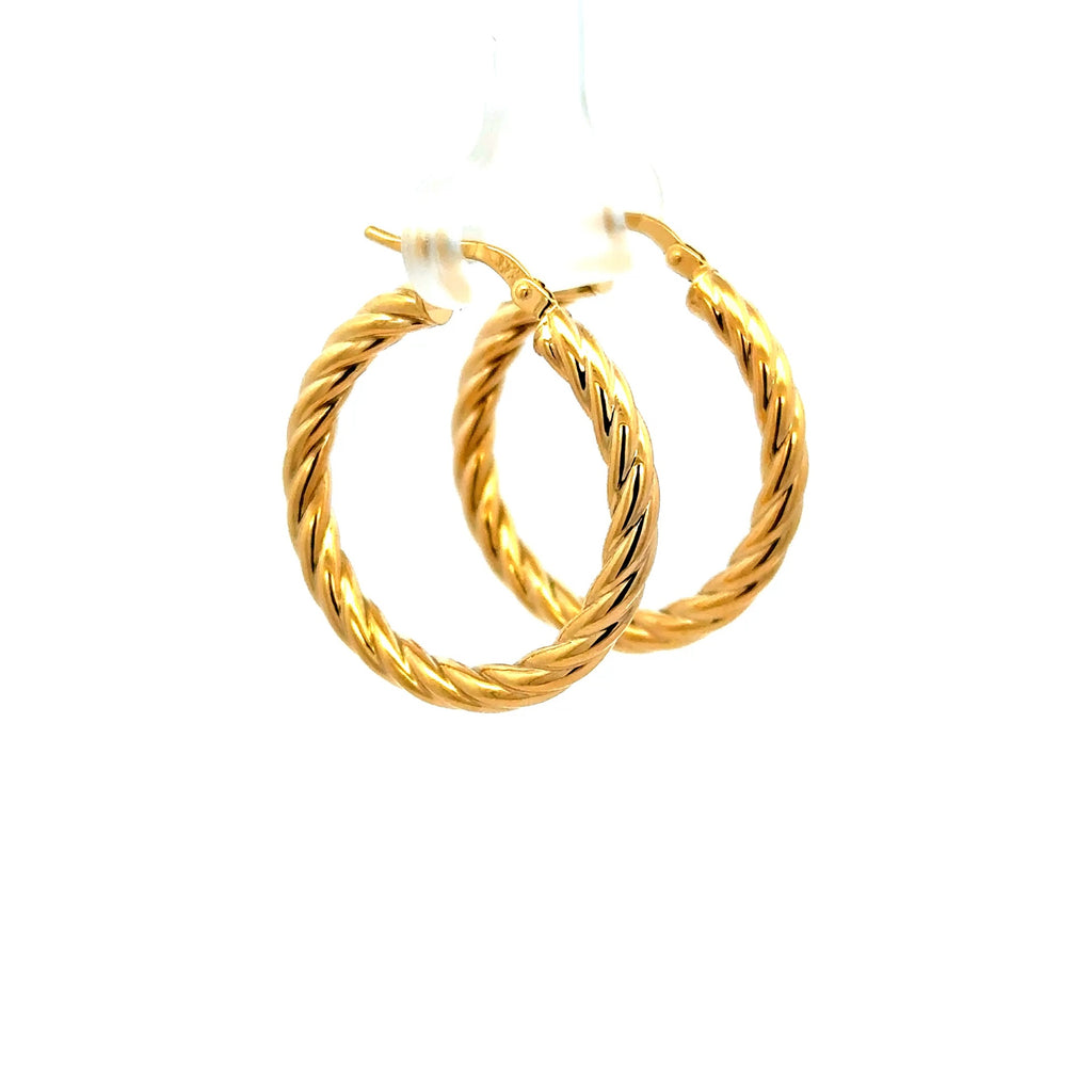 Earrings Twisted Hoops 27.5 3mm 10K