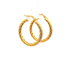 Earrings Twisted Hoops 18 3mm 10K