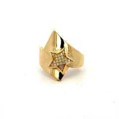 Ring Women's Bold Oversized w CZ 7 2mm 10K