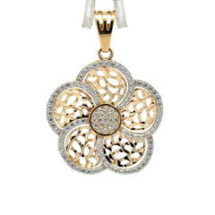 Pendant Openwork Daisy-Shaped Medallion with CZ 37 10K