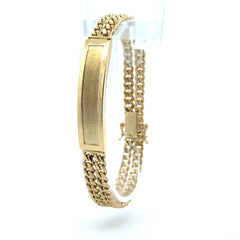 Bracelet Textured ID Double Cuban Link 11.5mm 7.5" 10K