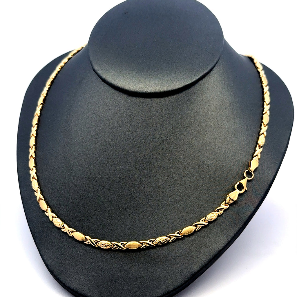 Necklaces DBL-Textured X&O with Lobster Lock 3.5mm 18" 10K