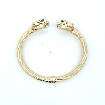 Bangle Hollow Twisted Panther Heads 17 5mm 10K