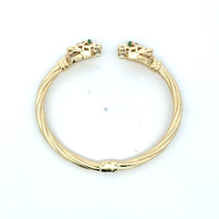 Bangle Hollow Twisted Panther Heads 18 4.5mm 10K