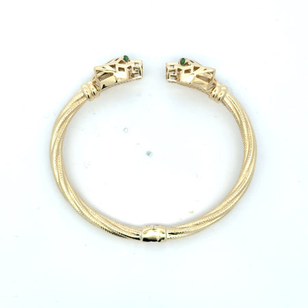 Bangle Hollow Twisted Panther Heads 16 5mm 10K
