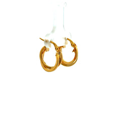 Earrings Twisted Double Hoops 16.5 3.5mm 10K