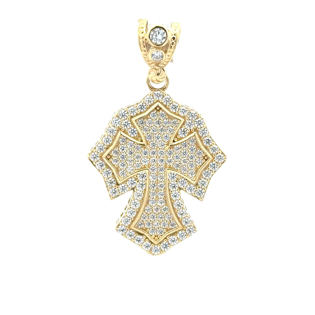 Pendant CZ-Iced Pattee Cross 42 10K