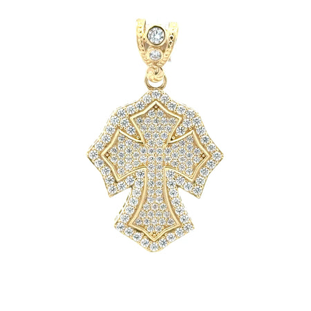 Pendant CZ-Iced Pattee Cross 42 10K