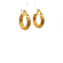 Earrings Textured Hoops 19.5 4mm 10K