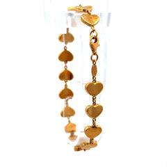Bracelet Linked Hearts 9mm 7.5" 14K