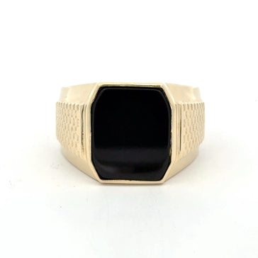 Ring Wide Jubilee and Onyx 10.5 5.5mm 10K