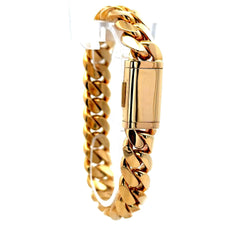 Bracelet Cuban Link with Sleek Lock 13mm 8" 10K