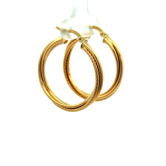 Earrings Twisted Textured Hoops 31 3mm 10K