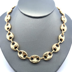 Chain Textured Mariner Puff 12.5mm 16" 10K