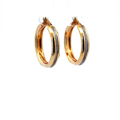 Earrings Two-Tone Plain Hoops 25.5 4.5mm 14K
