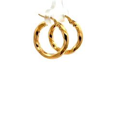 Earrings Twisted Hoops 21.5 3mm 10K