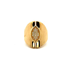 Ring Women's Bold Oversized w CZ 6 2.5mm 10K