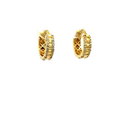 Earrings Huggie with CZ 14.5 3.5mm 10K