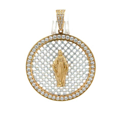 Pendant ‘La Milagrosa’ on CZ-Iced Openwork Medallion 48 10K