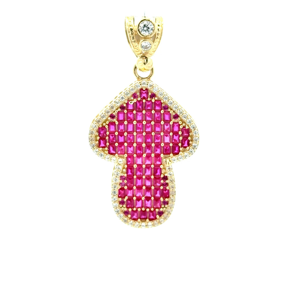 Pendant CZ-Iced Big Pink Flex Arrow 42 10K